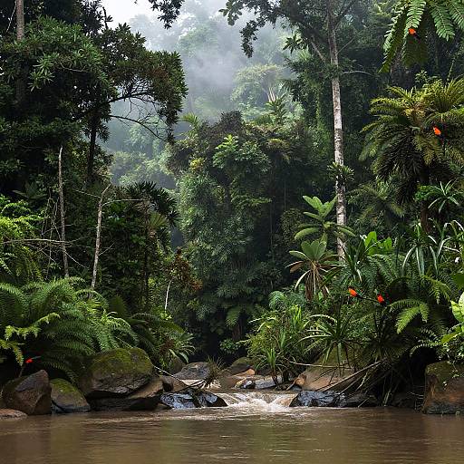 Malasia Lush Rainforest Landscape