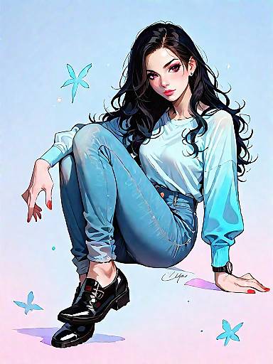 Stylish Young Woman in Casual Outfit