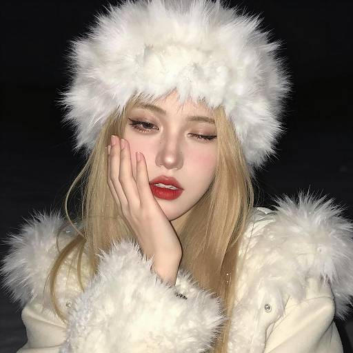 Elegant Winter Portrait of a Young Woman