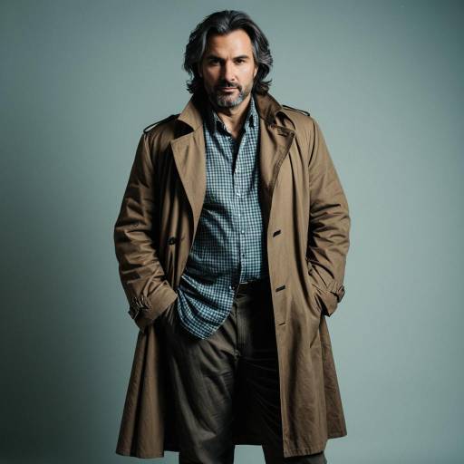 Middle-aged Man in Brown Trench Coat