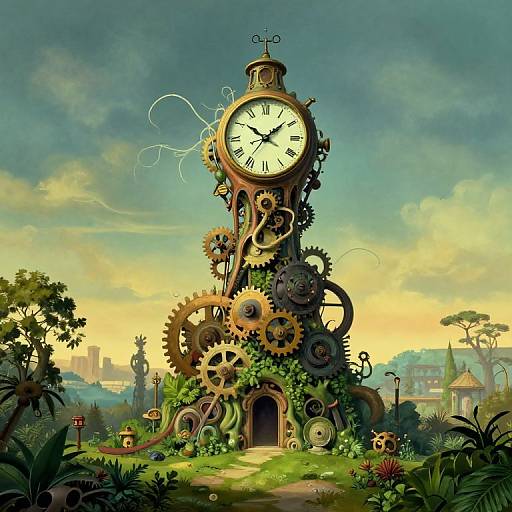 Surreal Clocktower Bug's-Eye View