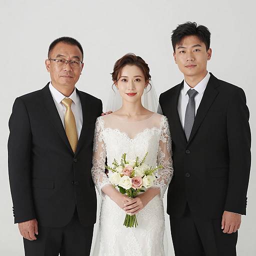 Elegant Wedding Photo with Family