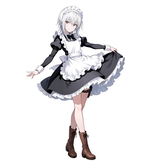 Charming Albino Maid Character Design