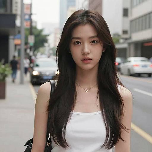 Young Woman on City Street