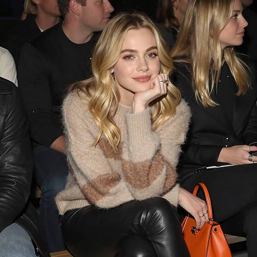 Blonde Woman in Cozy Urban Fashion