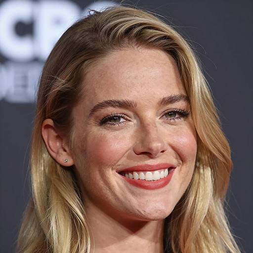 Smiling Woman with Freckles and Lights