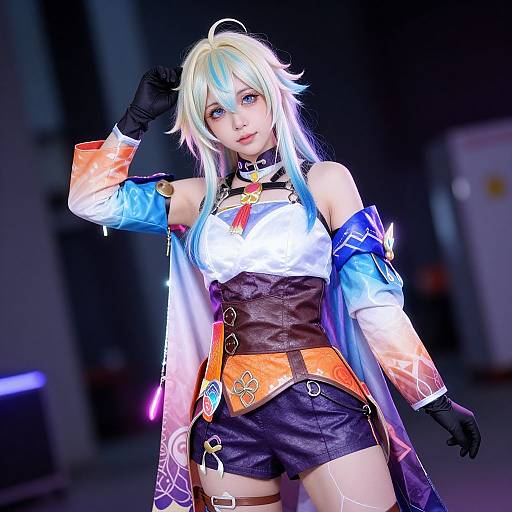 Neon Anime Cosplay in Futuristic Urban