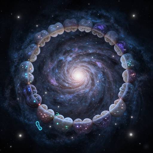 Spiraling Galaxy of Twinkling Teeth