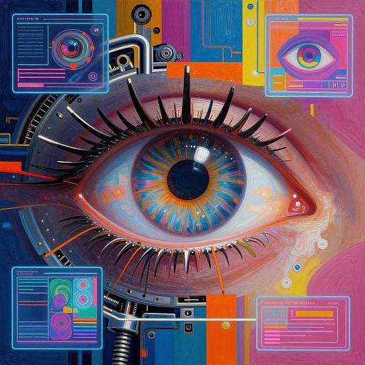 Surreal Cyberpunk Mechanical Eye Art