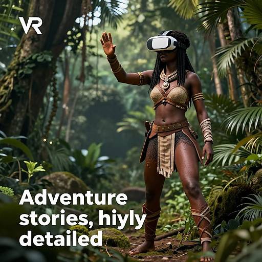 Fierce African Warrior in VR Jungle