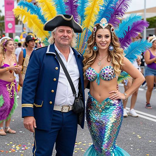 Captain and Mermaid Carnival Costume