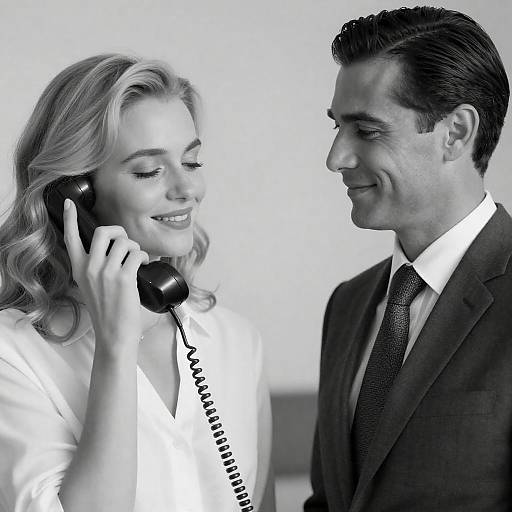 Vintage Black-and-White Couple Photograph