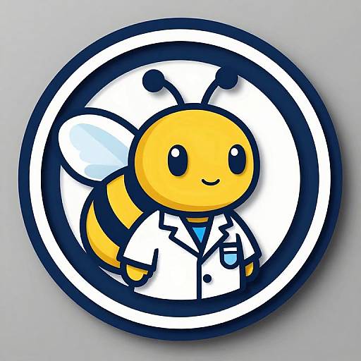 Cute Honeybee Lab Coat Logo