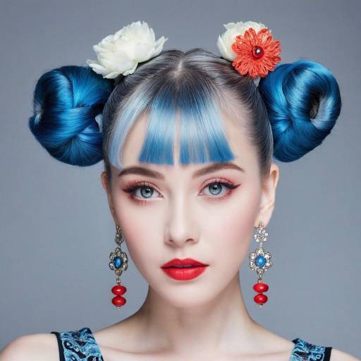 Portrait of a Stylish Girl with Flowers