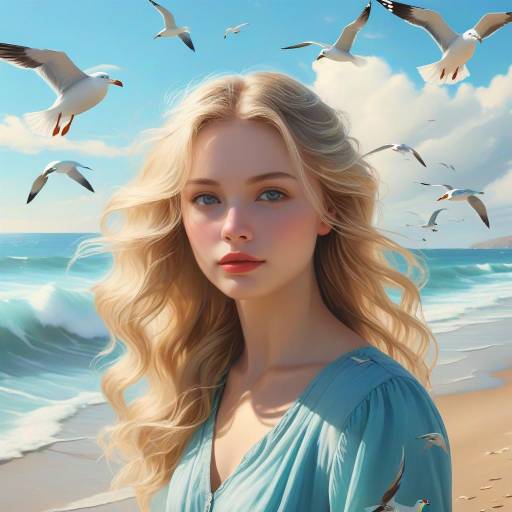 Serene Beach Portrait of a Young Woman