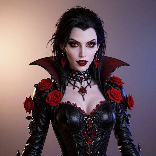 Ethereal Gothic Vampire Woman 3D Render