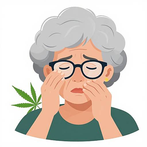 Distressed Elderly Stoner Lady Vector