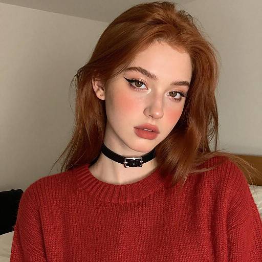 Cozy Redhead in Oversize Sweater