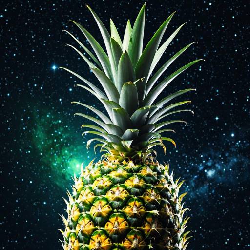 Whimsical Pineapple Floating in Space
