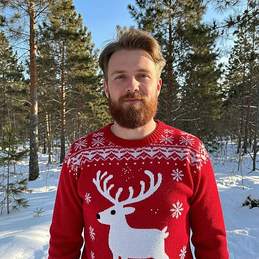 Bearded Man in Christmas Sweater