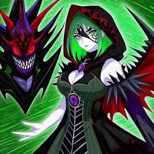 Illustration of Diabellstar the black witch, yu-gi-oh! in the style of Suyasuyabi
