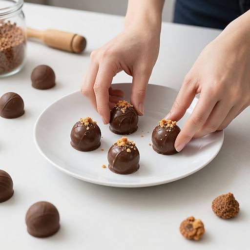 Delicate Arrangement of Chocolate Truffles
