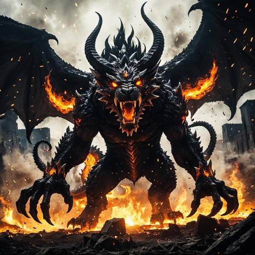 Fearsome Multi-Headed Chimera Summon in Fiery Battleground