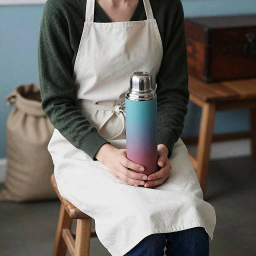 Cozy Scene with Thermos and Cardigan