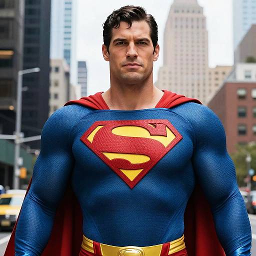 Man in Superman Costume in City