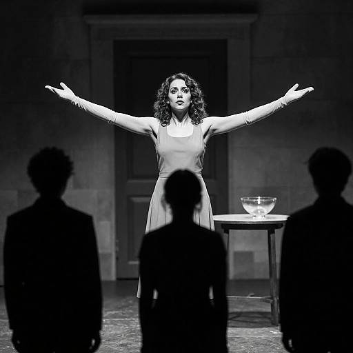 Dramatic Stage Portrait in Black and White