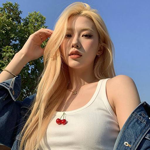 Bright Asian Woman in Casual Fashion