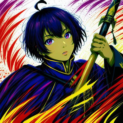 Illustration of Morgan (fire emblem), fire emblem in the style of Fumihiko (fu mihi ko)