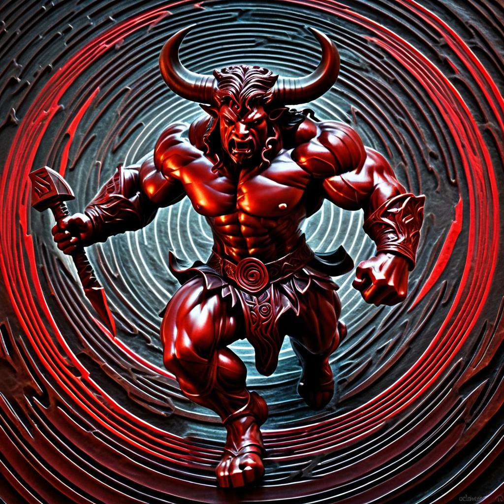 Majestic Minotaur Conquering the Labyrinth