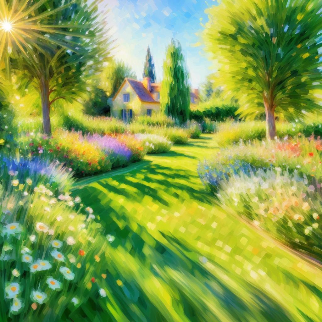 Whimsical Garden Farewell in Impressionism