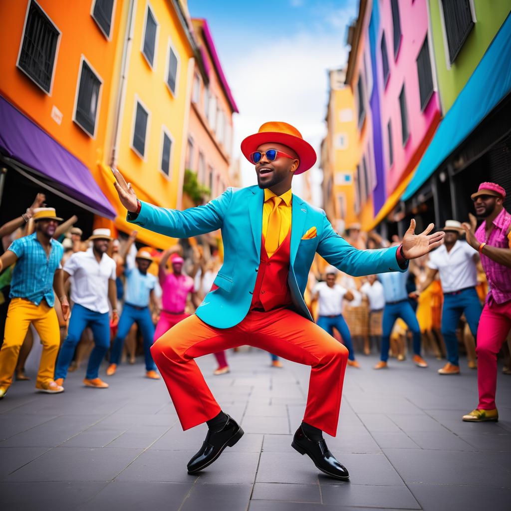 Vibrant Urban Street Performer in Action