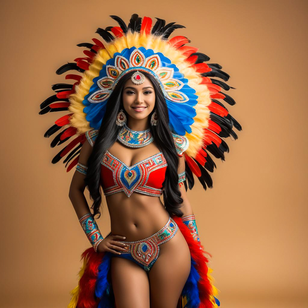 Excited Parade Participant in Festive Attire