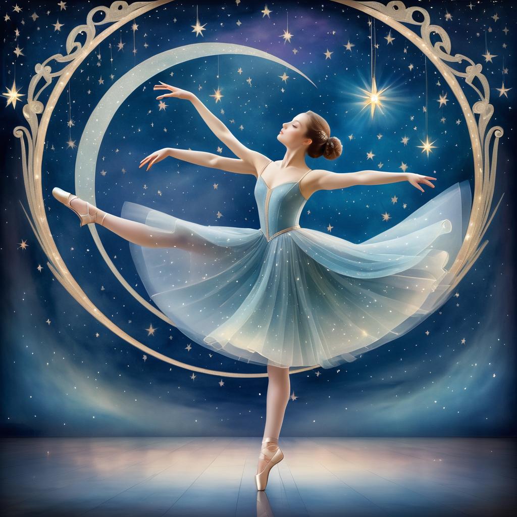 Surreal Ballerina Under the Moonlight