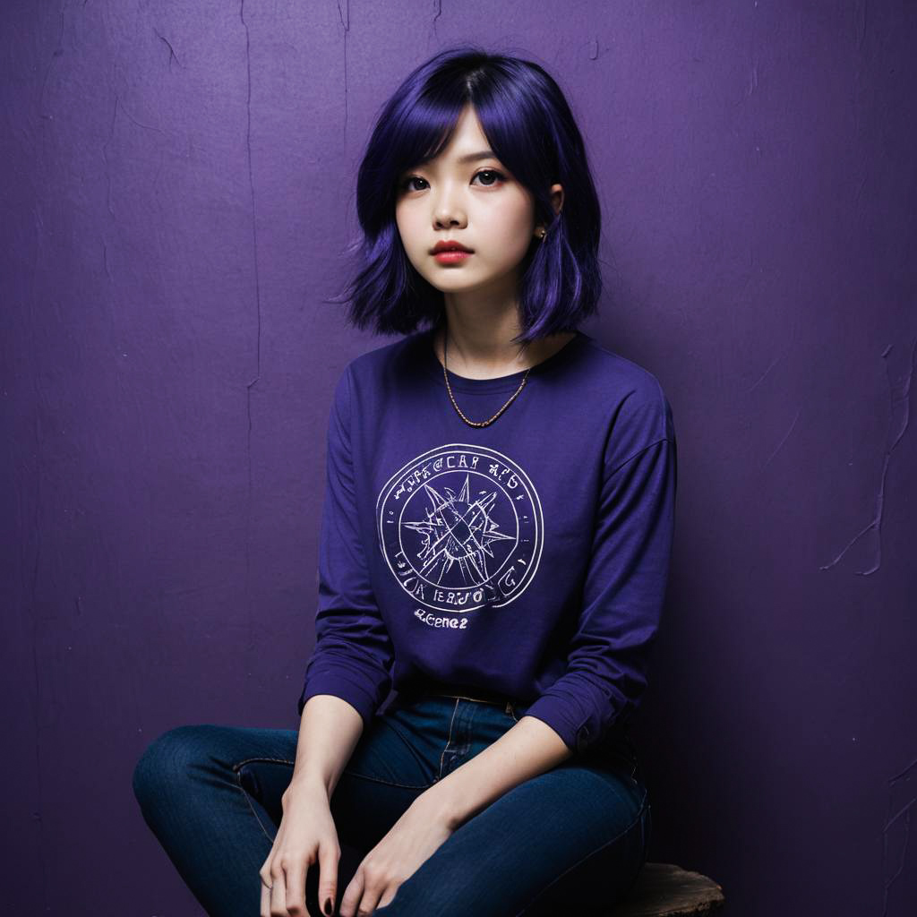 Emo Girl Fashion in Purple Hues