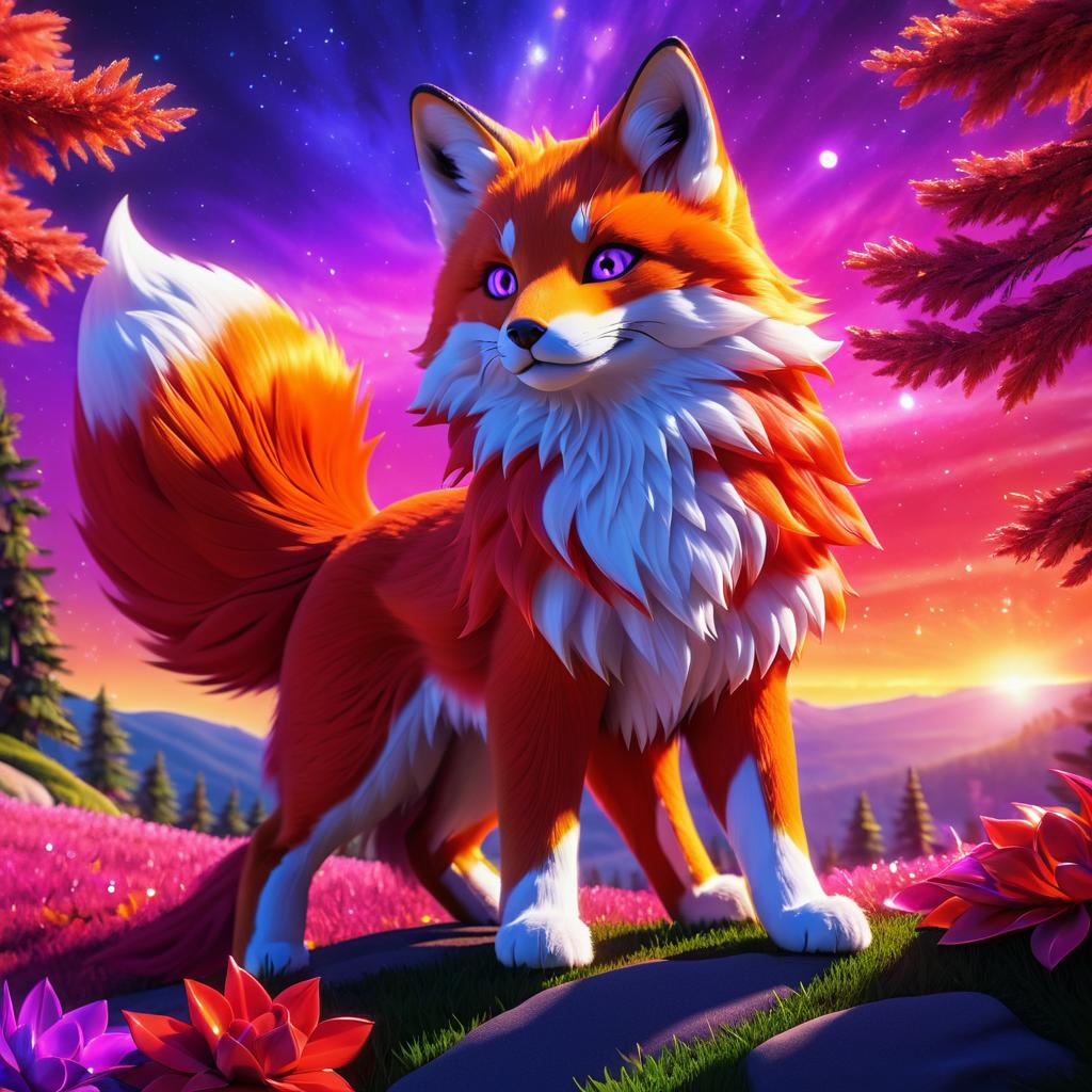 Epic Anime Portrait of a Scarlet Fox