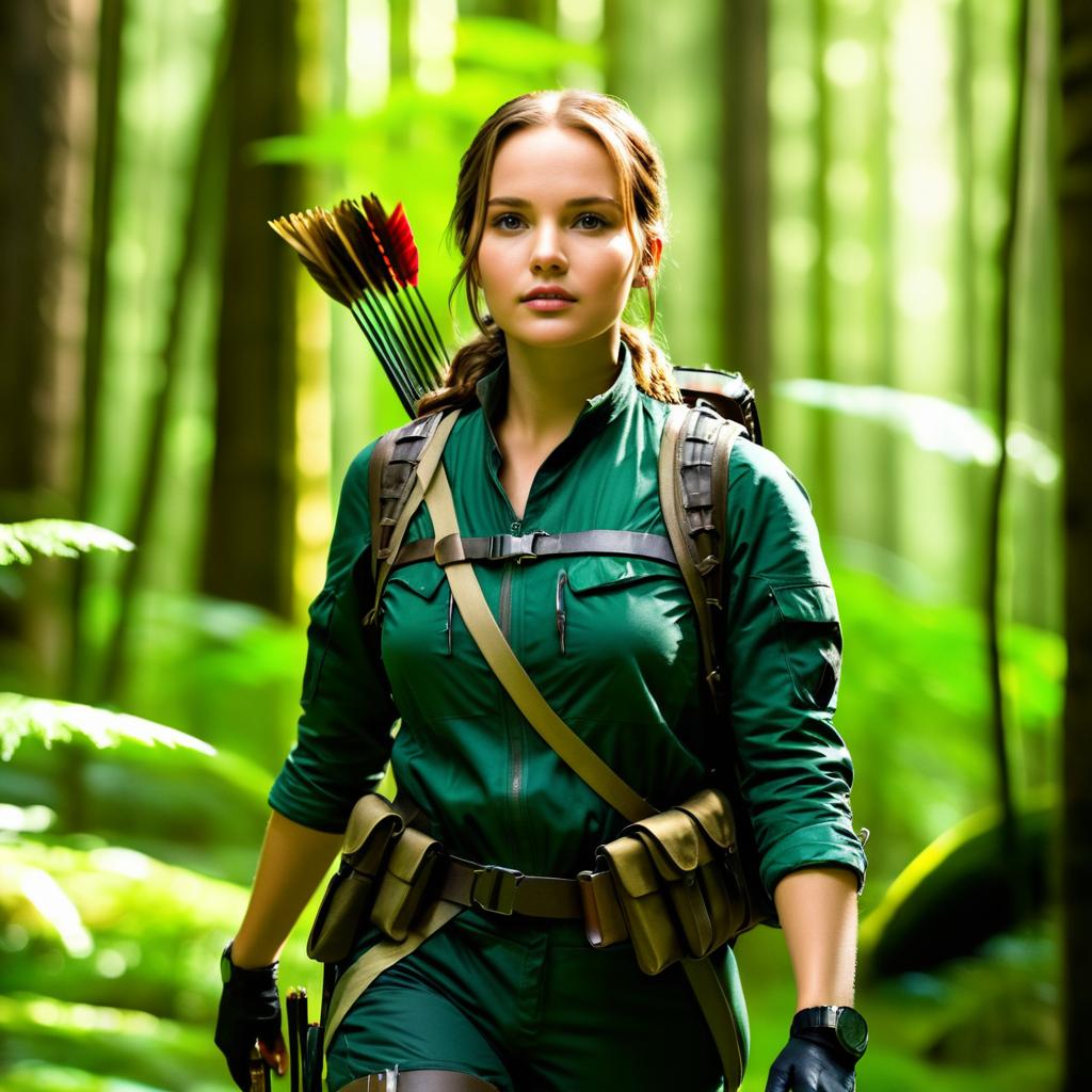 Stunning Katniss Everdeen in Forest