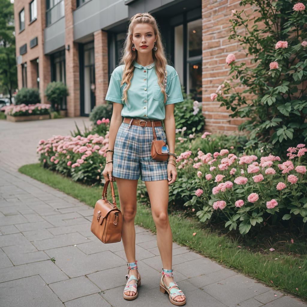 Vibrant 80s Party Outfit with Viking Braid