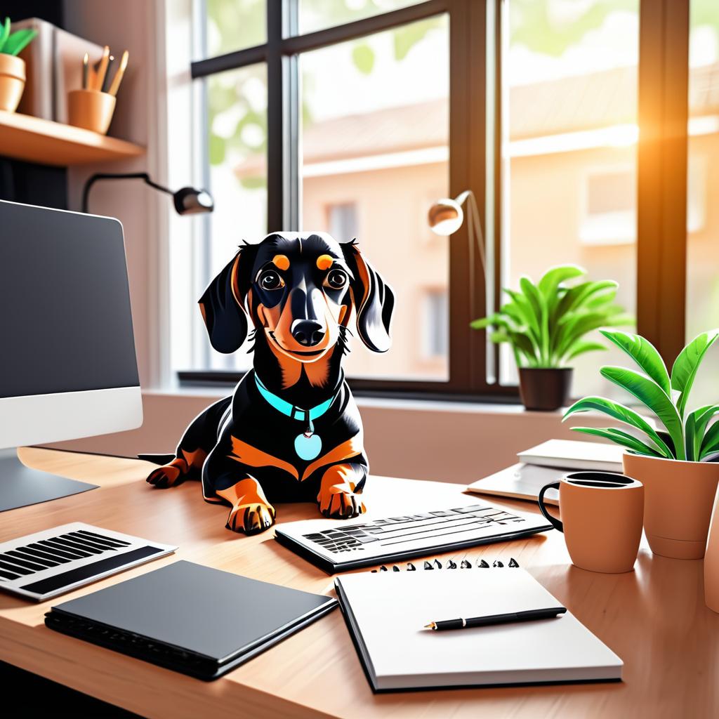 Dachshund Working Remotely with Sarcasm