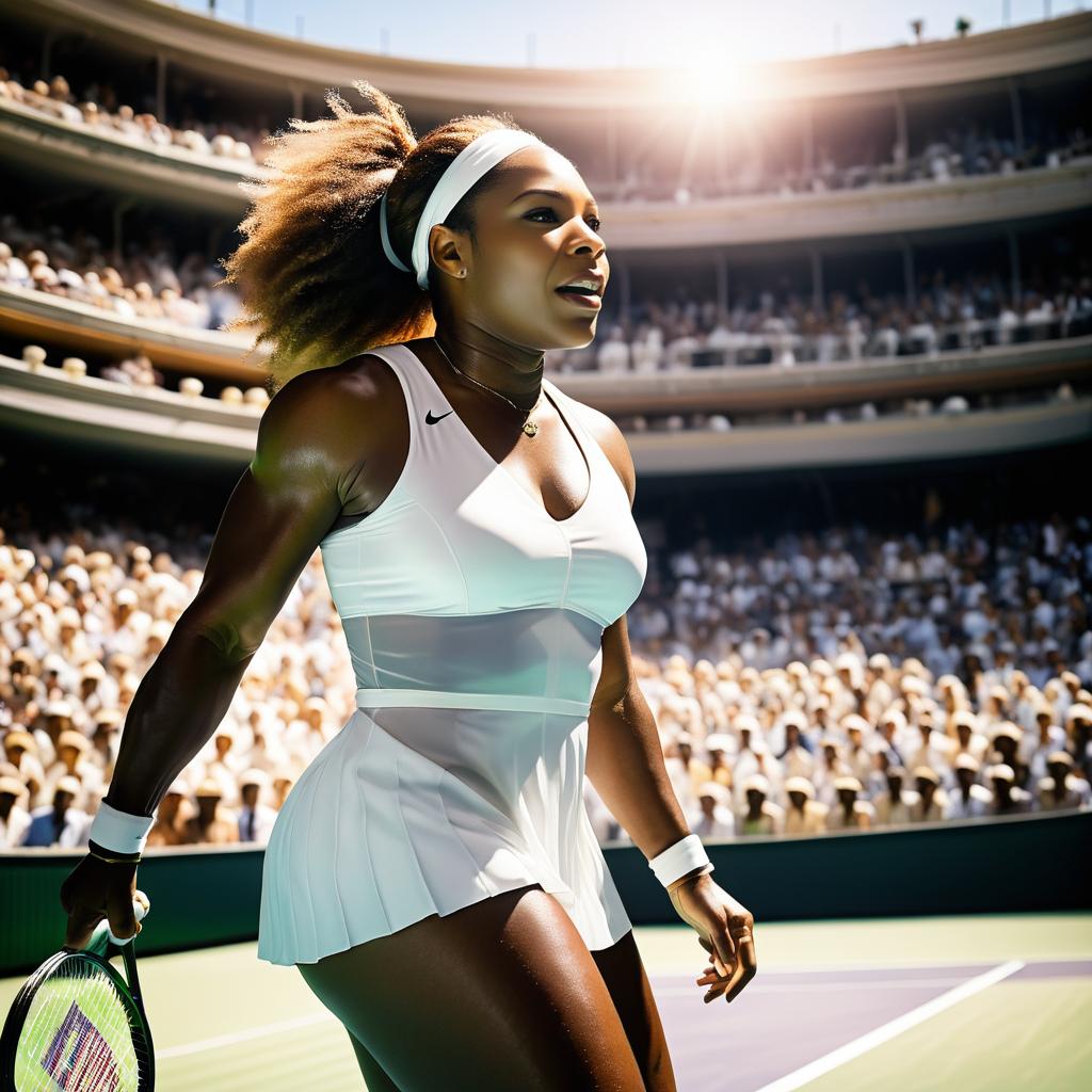 Elegant Portrait of Serena Williams in Coliseum