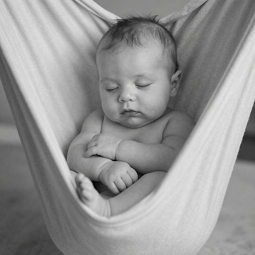 Serene Black-and-White Baby Portrait
