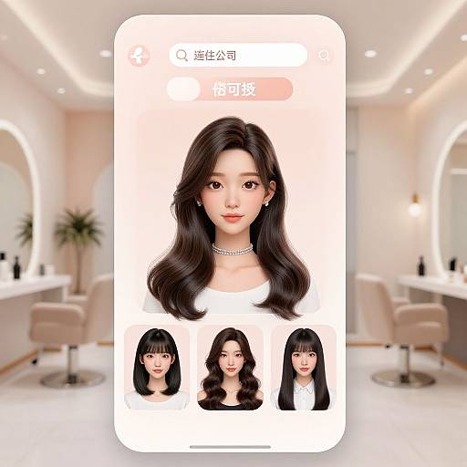 Virtual Hairstyling App Interface