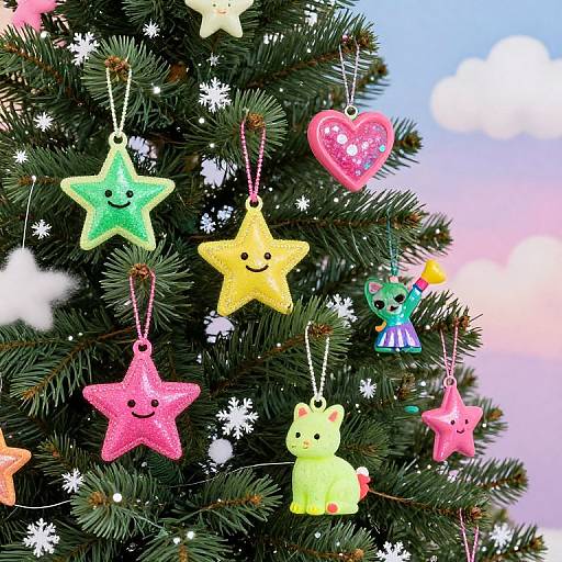 Vibrant Lisa Frank Holiday Ornaments