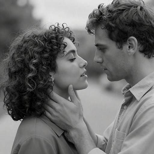 Intense Black-and-White Couple Portrait