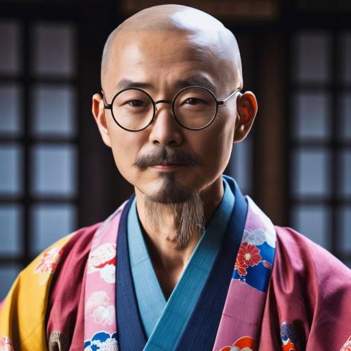 Elderly Japanese Man with Glasses Portrait