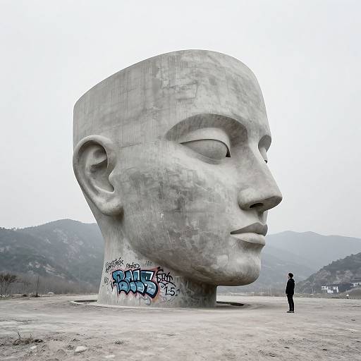 Surreal Human-Faced Building Landscape