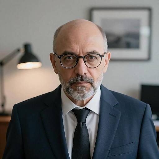 Serious Middle-Aged Man in Office